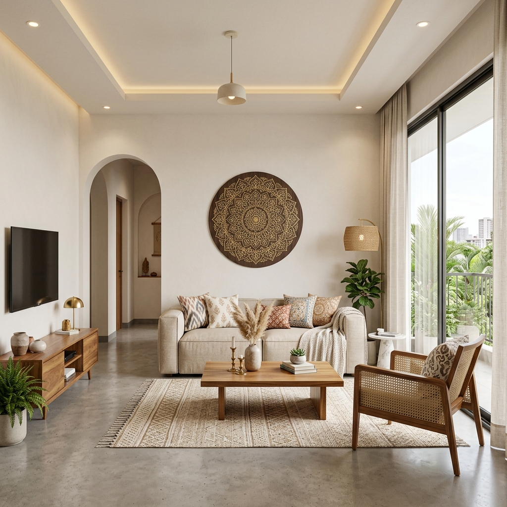 Modern Minimal Indian Living Room